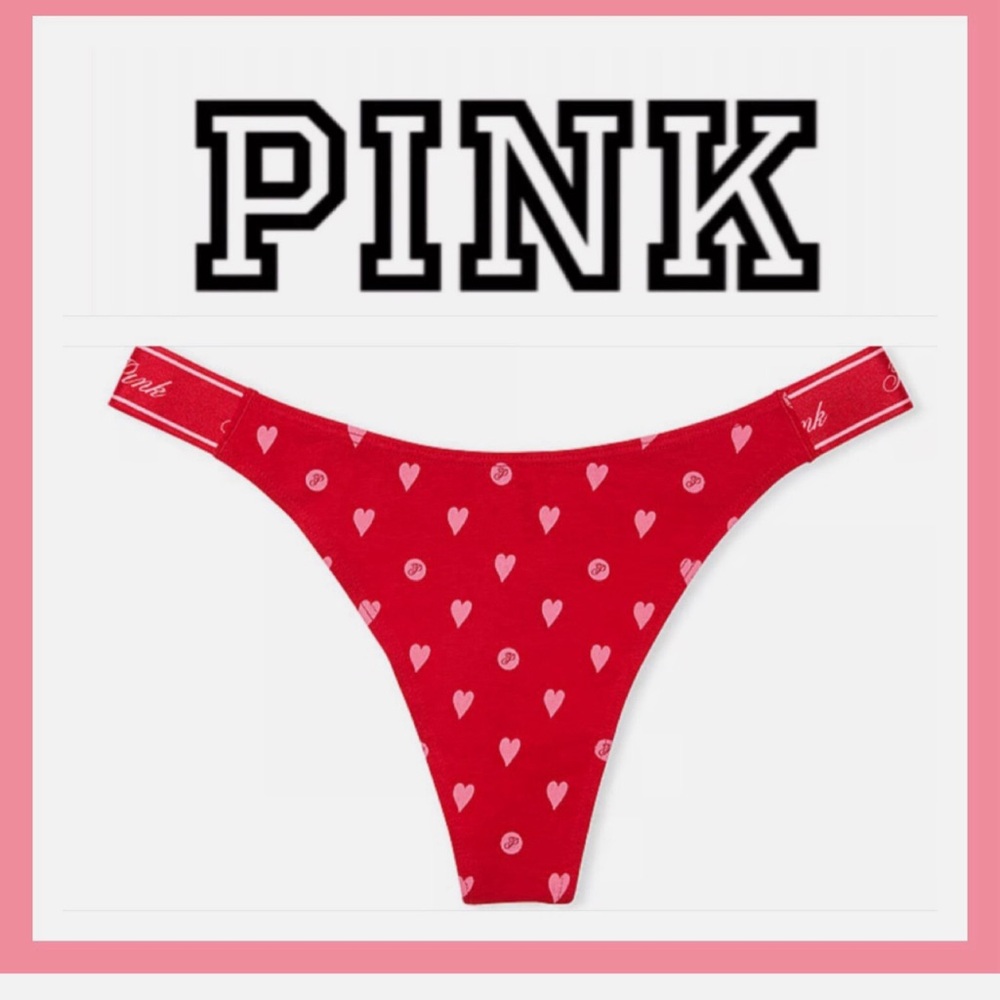 💗PINK Victoria's Secret Red Heart thong